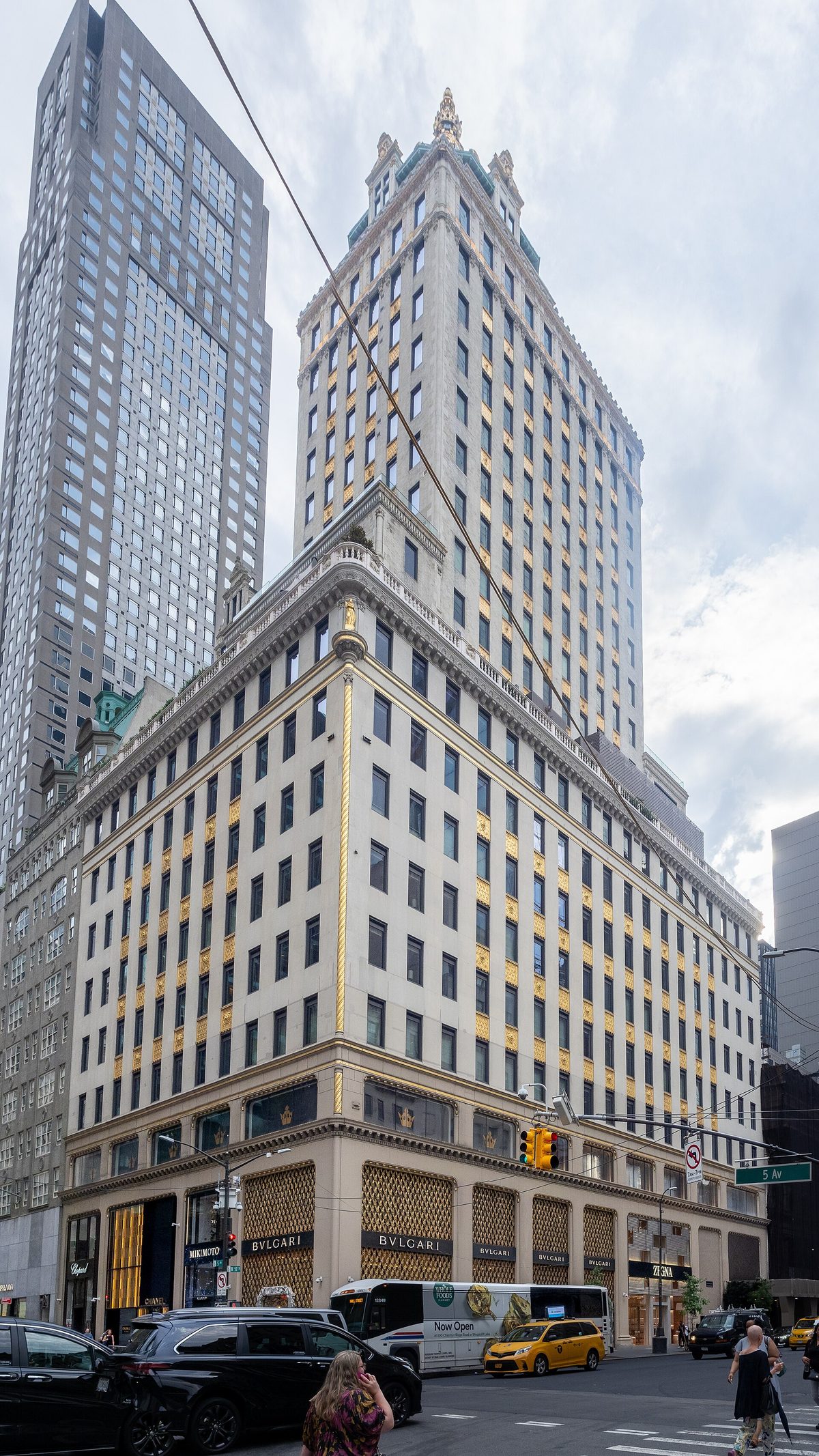 Crown Building exterior on Fifth Avenue, home of Aman New York