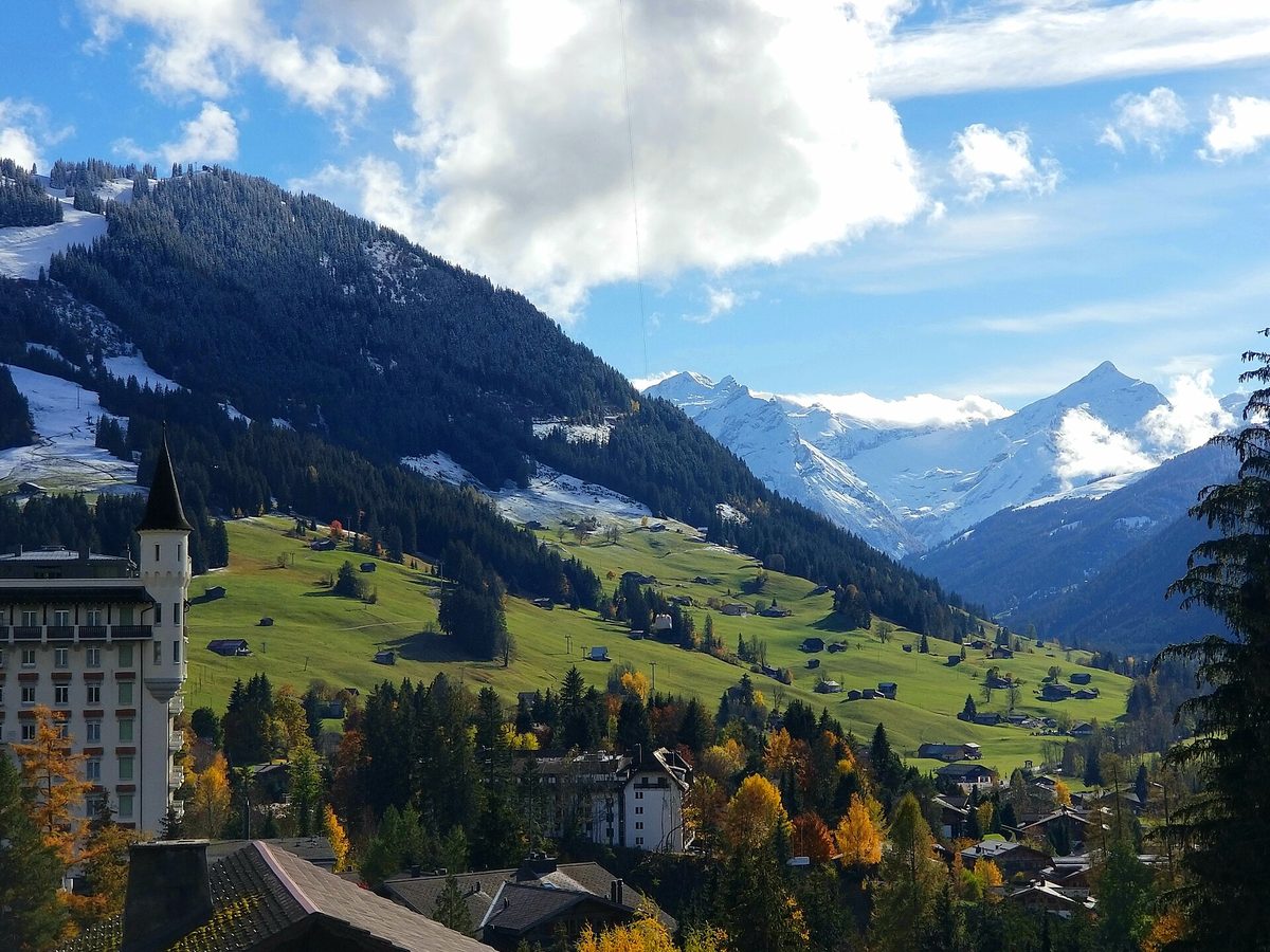Gstaad Palace and the Gstaad valley